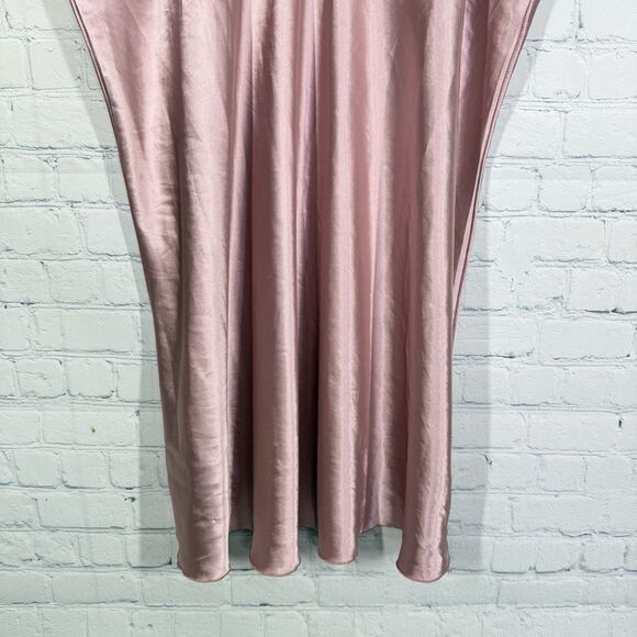 Mini Dress Women Size 2X Rose Gold Empire Babydoll Silky Satin Party Night Y2K - Picture 7 of 11